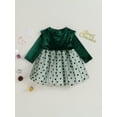 thumbnail image 2 of Cenuakty Baby Girls Autumn A-line Dresses, Long Sleeve O Neck Dot Print Tulle Patchwork Dresses for Everyday Wear, 2 of 9