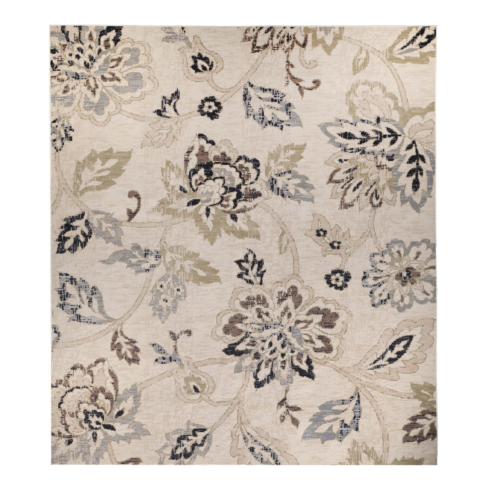 BNM Farmhouse Floral Indoor Area Rug, 12' x 15', Cream