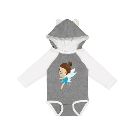 

Inktastic Cute Fairy Brown Hair Fairy In Blue Dress Gift Baby Girl Long Sleeve Bodysuit