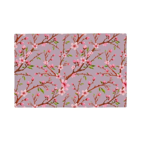 

Placemats Set of 4 pink berry blossom flowers Floral Place mats for Dining Table Indoor/Outdoor Cute Heat Resistant Washable Table Mats(18 x 12 )