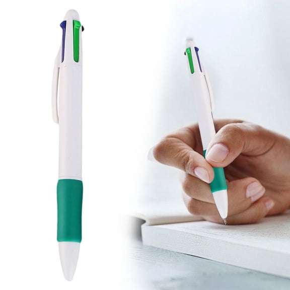 Horplkj 4 in 1 Multicolor Pen 0.7mm, Assorted Colors Red Blue Green Black, Soft Grip for Sch Office, Green