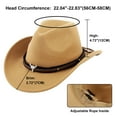 thumbnail image 5 of Wowstyle Khaki Cowboy Hat for Adult Men Women Cowgirl Hat with Adjustable Leather Hat Band Western Cattleman Cowboy Rodeo Outfit for Outdoor Activities, Parties, Farm-Related Events, Music Festivals, 5 of 6
