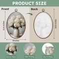 thumbnail image 2 of Oval Framed Wall Art White Hydrangea Floral Farmhouse White Hydrangea Flowers Ceramic Vase Canvas Wall Art Oval Vintage Wall Decor Prints Hanging Decor for Home Bedroom Living Room Office 8"x11.4", 2 of 7