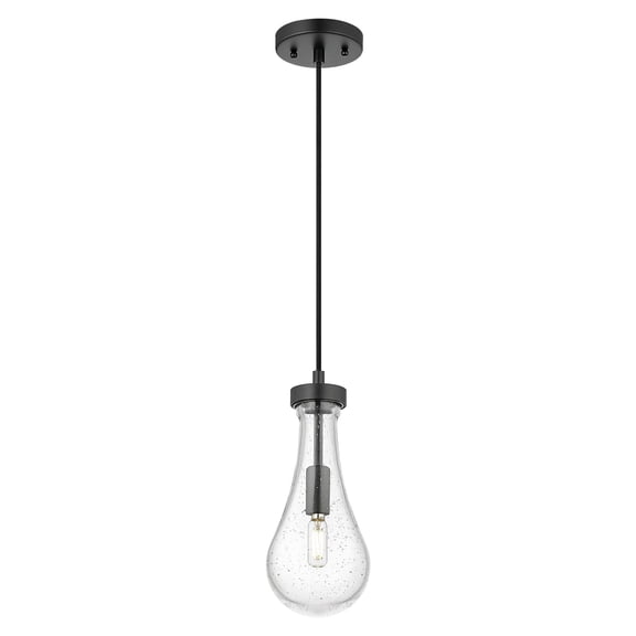 451-1P-BK-G451-5SDY Innovations Lighting Owego - 1 Light Cord Hung Pendant-12.13 Inch Tall and 5.13 Inch Wide-Matte Black Finish-Seedy Glass Color
