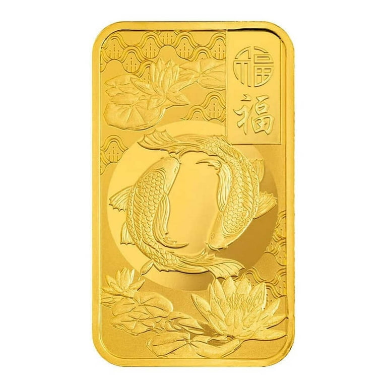 2025 1 oz PAMP Suisse Good Luck Koi Fish Gold Bar .9999 Fine (in