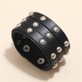 thumbnail image 3 of Hommes Bracelet Clouté Rivet Mode Poignet en Faux Cuir Bracelet Punk, 3 of 10