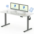 thumbnail image 4 of FLEXISPOT 55"x28" Home Office Height Adjustable Standing Desk with Hooks, Ergonomic Electric 2-Stage Stand Up Computer Desk, Gray and White, 4 of 9