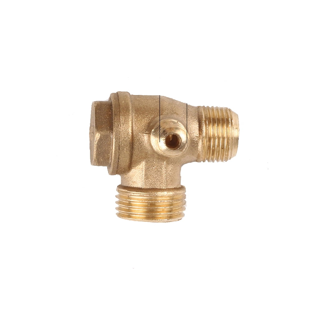 Golden Male 3 Way Brass Thread Air Compressor Check Valve Connector Tool 