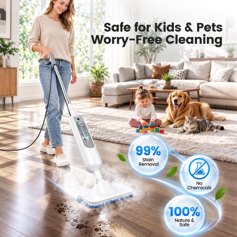 YOMA 6-in-1 Steam Mop with Multiple Accessories photo 3