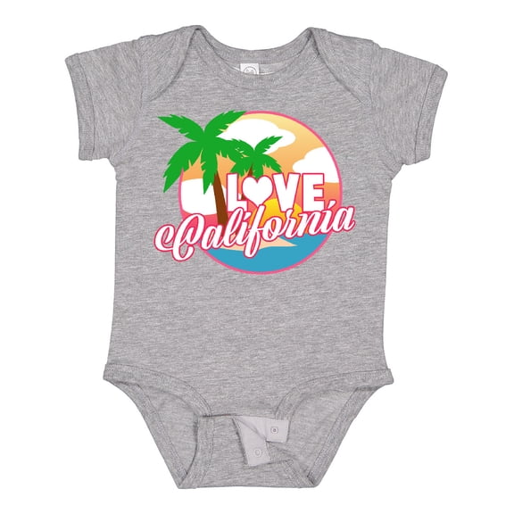 Inktastic I Love California with Ocean and Palm Trees Boys or Girls Baby Bodysuit