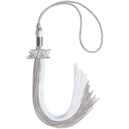 

Endea Graduation Double Color Tassel with Silver Date Drop (Grey/White 2021)