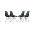 thumbnail image 1 of LeisureMod CR19TBL4 Cresco Moulé Chaise d'Appoint Eiffel - Noir Transparent - Lot de 4, 1 of 1