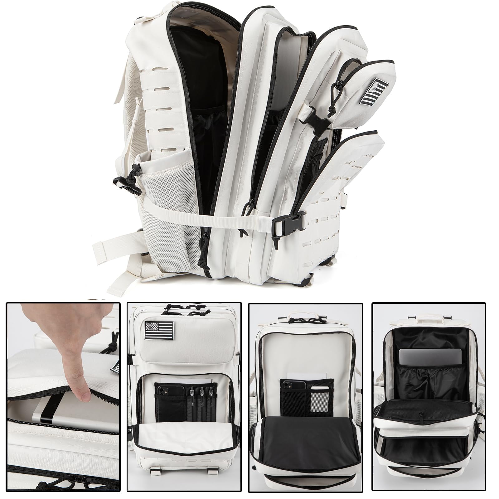 QT&QY 45L Outdoor Backpack for Men Crossfit Molle Hiking Daypack Travel Rucksack 3 Day Camping Pack