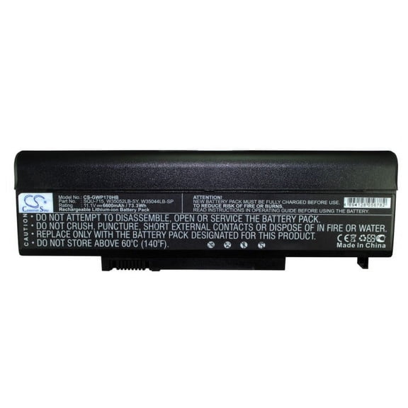 6600mAh DAK100520-010802L 6501203 3UR18650-2-T0037 DAK100440-011805L B1865060GA0020 Battery for Gateway M1618R