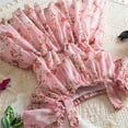 thumbnail image 5 of Summer Savings Clearance 2025! Loopsun Toddler Summer Dresses, Girls' Summer Short Sleeve Ruffled Round Neck Lace Embroidery Mesh Princess Dress Pink 4-5 Years, 5 of 5