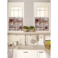 thumbnail image 5 of Vintage Farmhouse 2 Panel Kitchen Curtains for Small Windows, Brown Country Star Berries Wooden Grain Bathroom Tier Curtain, Short Window Treatment for Bedroom/Living Room 55"x36", 5 of 6