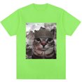 thumbnail image 3 of Camiseta divertida de Thousand Yard Stare Cat para hombres y mujeres, ropa de calle de algodón informal de gran tamaño, estilo Humor, Vintage, alta calidad, 3 of 5