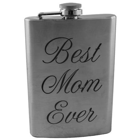 8oz Best Mom Ever Flask Laser Engraved