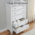 thumbnail image 5 of Faitaliicy 5 Drawers Dresser Bedroom Dresser With 5 Drawers Modern Dresser Chest Of Drawers Wood Tall Dressers Metal Handles Accent Storage Cabinet For Bedroom Hallway Entryway Nursery, 5 of 9