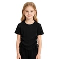 thumbnail image 2 of Girls Short Sleeve Irregular T-Shirts Kids Slim Fit Tops Summer Fashion Crewneck Tees Girl Clothes Size 3-4 Years, 2 of 5