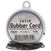 Beadsmith Black Solid Rubber Cord For Jewelry & Crafts 2mm / 9ft Spool