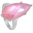 thumbnail image 4 of Large Width Teardrop Pink CZ Solitaire Ring .925 Sterling Silver Band Jewelry Female Size 8, 4 of 4
