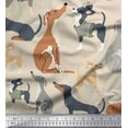 thumbnail image 1 of Soimoi White Poly Georgette Fabric Cute Dog Print Sewing Fabric Yard 42 Inch Wide, 1 of 3