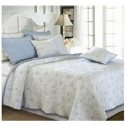 Peony Blue Twin Quilt Set