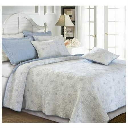 Peony Blue Twin Quilt Set
