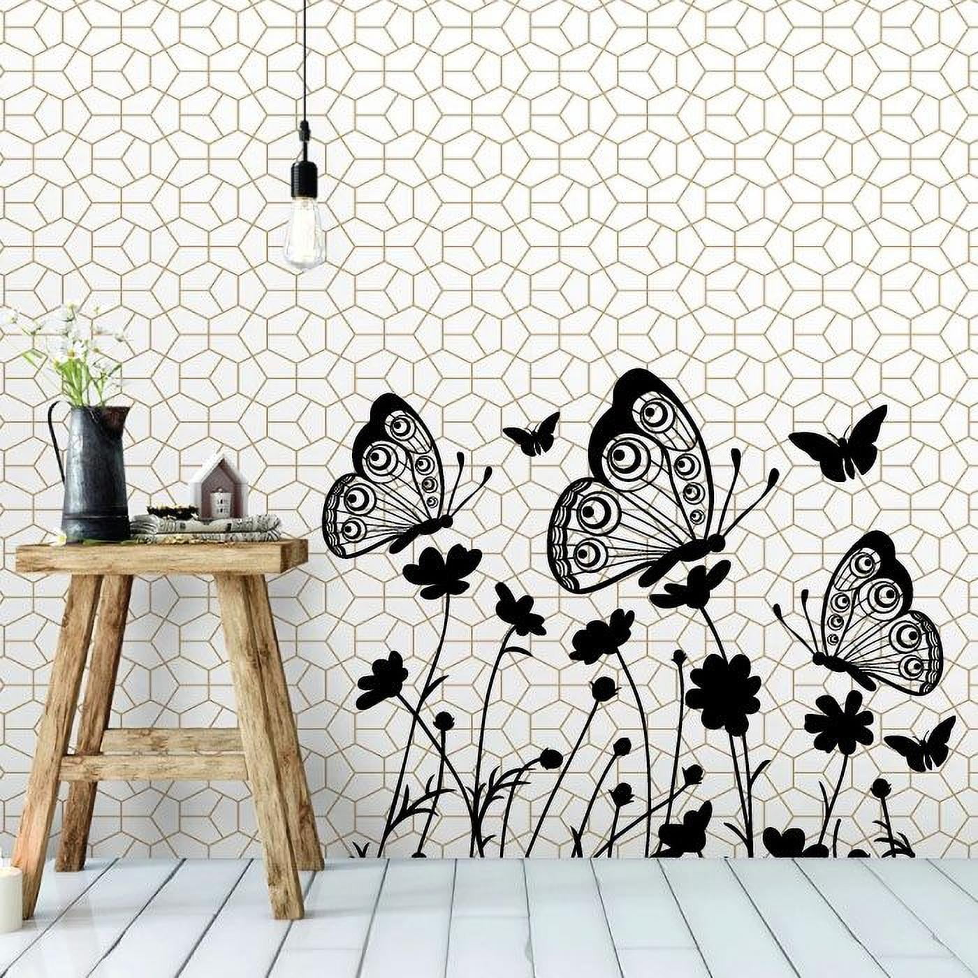Butterfly Butterflies Flowers Flower Silhouette Wall Sticker Art Decal