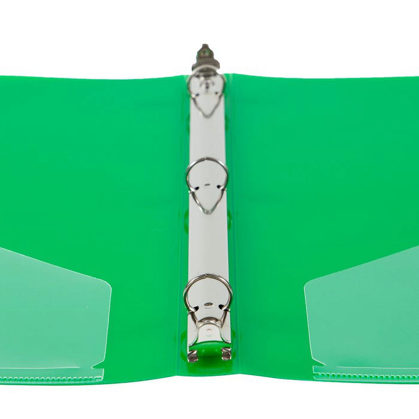 JAM Paper & Envelope Plastic Binder, 11.5 x 10.25 x 1/2 in, Green, 1 Pack