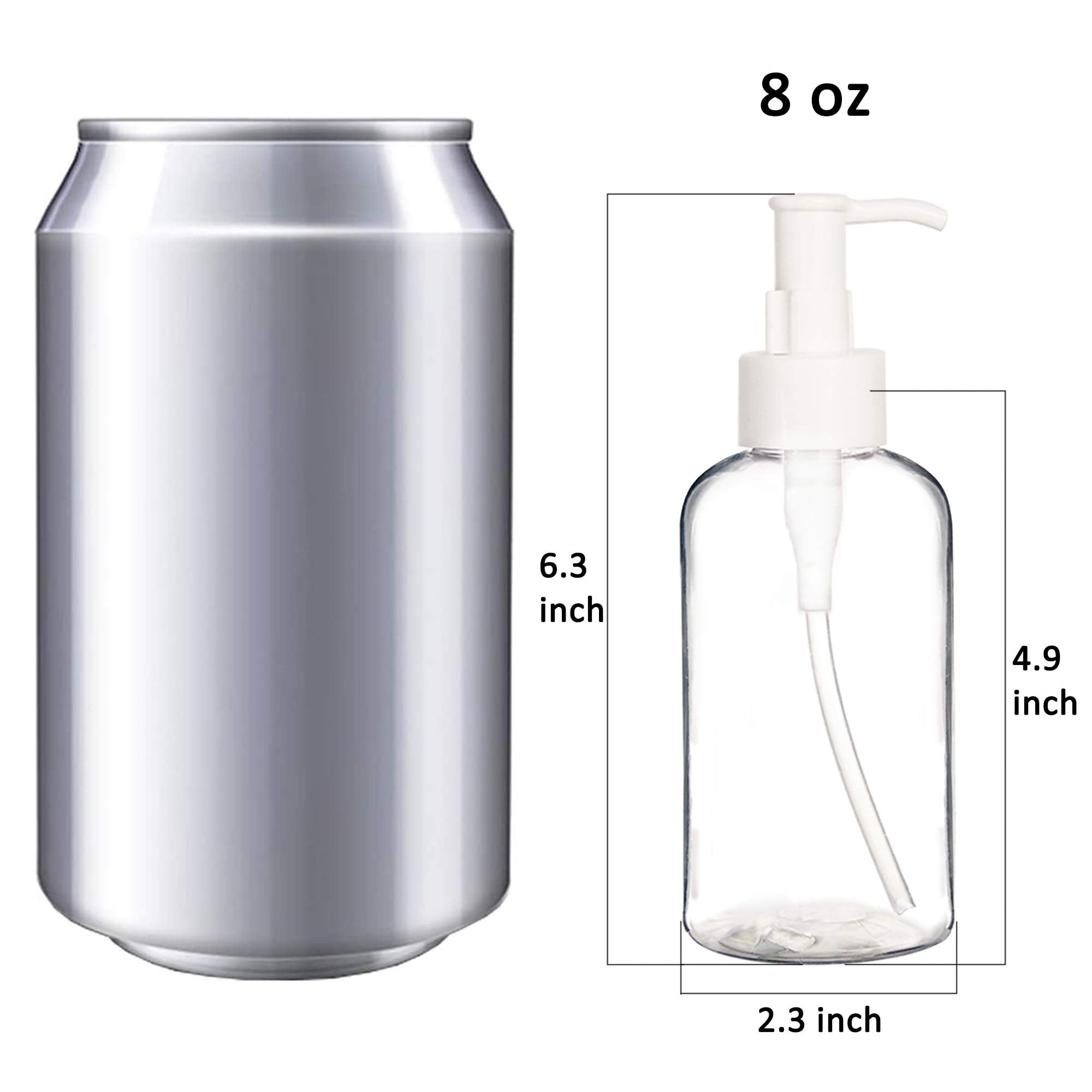 Youngever 12 Pack Plastic Pump Bottles, Refillable Plastic Pump Bottles with Travel Lock (8 Ounce)
