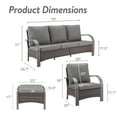 thumbnail image 3 of OPOHORO 5-Piece Outdoor Conversation Sets with Sofa, Lounge Chairs and Ottomans, PE Wicker Deep Seating, 3 of 11