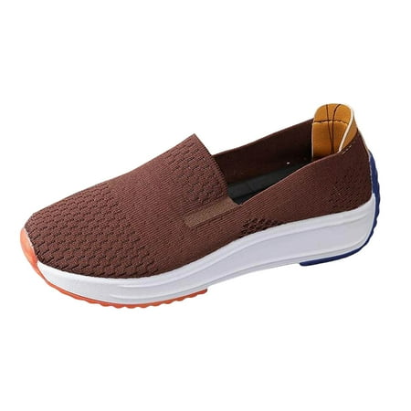 

DVKOVI Women Shoes Casual Loafers for Women Casual Women s Comfortable & Lightweight Loafers Slip On Sneakers Flat Walking Shoes Womens Platform Shoes Brown 42