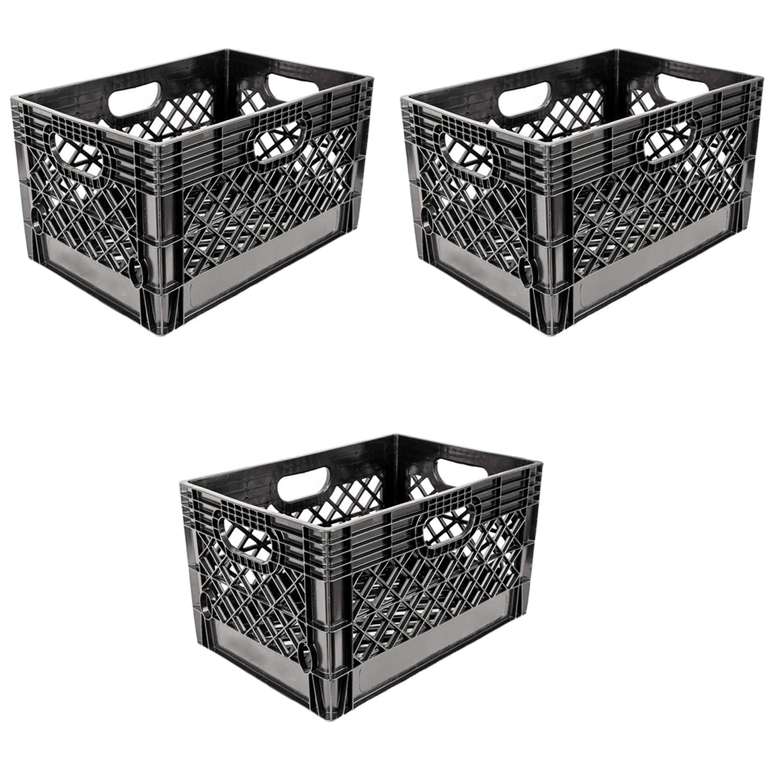 Heavy-Duty 24QT Plastic Milk Crate – Juggernaut Storage – Made In USA (Black)