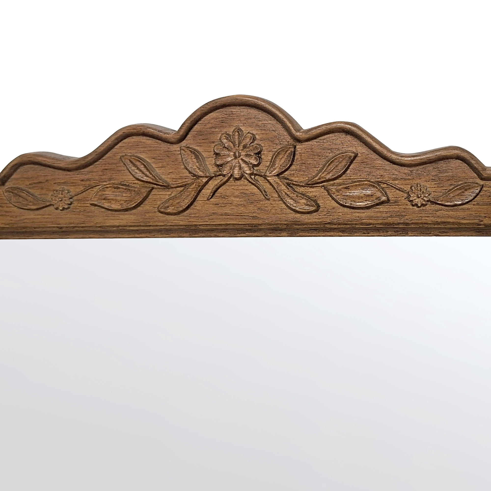 My Texas House Ornate Floral Carved Wood Frame Mirror 24x36