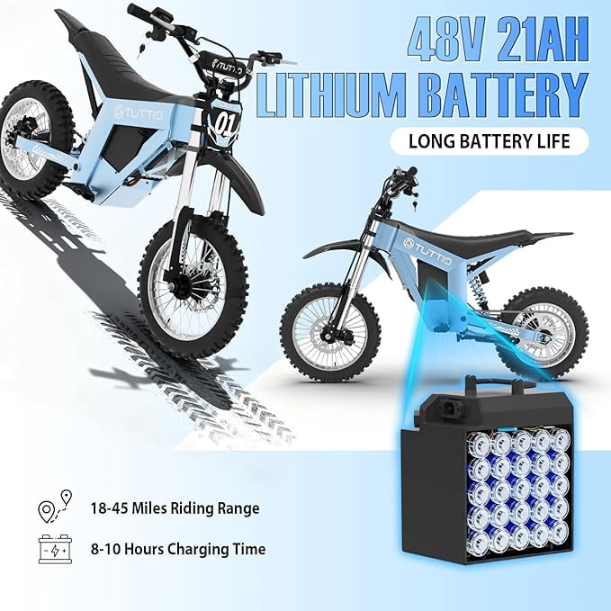 TUTTIO Soleil01 GB Eletric Dirt Bike for Adult, 3000W 48V 21Ah