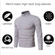 thumbnail image 5 of Camiseta de cuello alto de manga larga delgada y ligera para hombre, camisa base de color sólido, 5 of 7