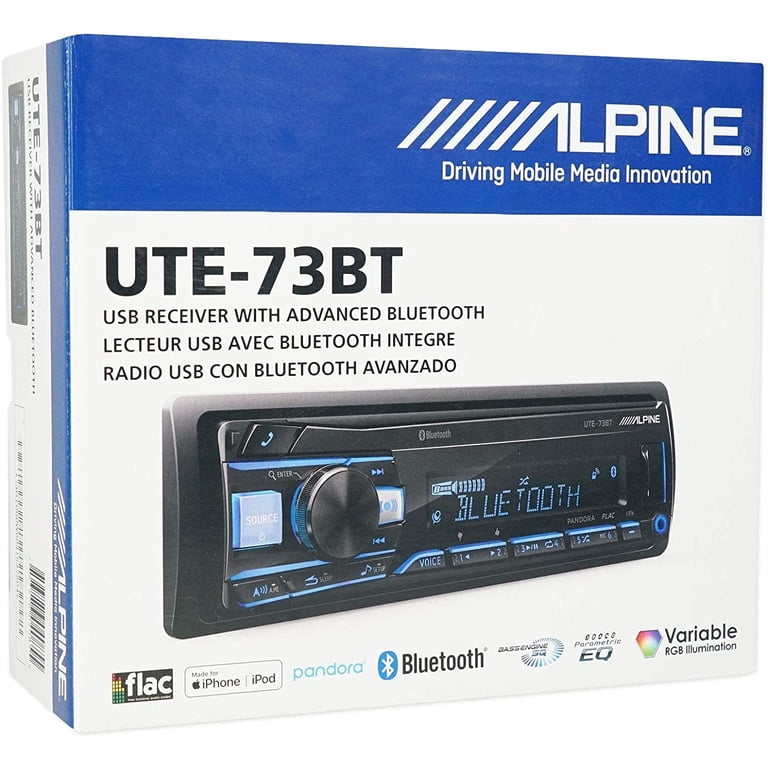 Alpine UTE-73BT Digital Media Bluetooth Car Stereo Receiver w/USB+