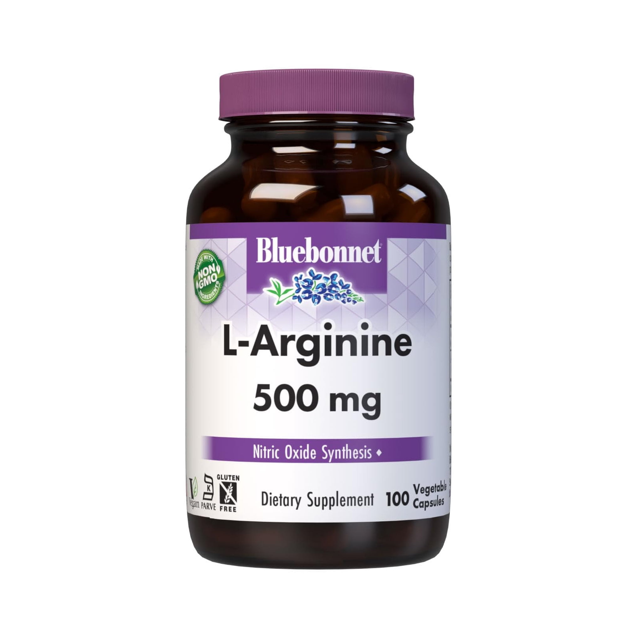 Bluebonnet L-Arginine 500mg, Free-Form Amino Acid, Nitric Oxide Precursor*, 100 Days