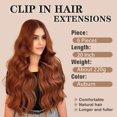thumbnail image 2 of MORICA Clip in Hair Extension 20 Inch Burgundy 6PCS Natural Long Wavy Curly Hairpieces for Women Thick Synthetic Fiber Double Weft Hair Full Head, 2 of 5