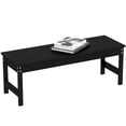 thumbnail image 2 of Outsunny 47" 2-Person Outdoor Bench, HDPE Garden Bench Seat, Backless Slatted Patio Bench, Rot and Fade Resistant for Yard, Porch, Park, Black, 2 of 9