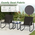 thumbnail image 2 of YIORTWO 3-Piece Patio Bistro Set, Outdoor Furniture with 2 Rocking Chairs & Tea Table for Backyard Lawn Garden Balcony Poolside, Black, 2 of 8