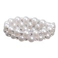 thumbnail image 3 of Pulsera de Diamantes de Imitación Y Perlas Artificiales Excelente Pulsera de Varias Filas - 2 Row 2 hileras Sunnimix Faux Pearl Rhinestone Brazaletes, 3 of 7