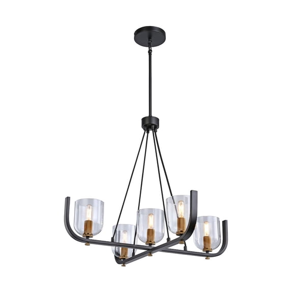 Artcraft Lighting Cheshire Collection 5Light Chandelier, Black & Brass