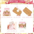 thumbnail image 4 of Pink Gingerbread House Decorative Boxes - Foldable DIY Sweet Candy House Design for Holiday Party Decor & Gift Packaging, 4 of 9