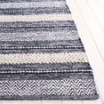 thumbnail image 3 of SAFAVIEH Montauk Marin Striped Cotton Runner Rug, Black/Ivory, 2'3" x 8', 3 of 10