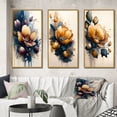 thumbnail image 1 of Designart "Scarlet Crocus Blossoms III" Floral & Botanical Framed Wall Art Set Of 3 - Blue Crocus Frame Gallery Set For Office Decor, 1 of 6