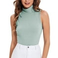 thumbnail image 3 of QRIC Women Sleeveless Mock Turtleneck Shirts Ribbed Fitted Slim Fit Tank Top, S-XL, 3 of 5