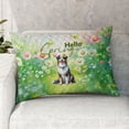 thumbnail image 2 of Australian Shepherd Hello Spring Time Flower Floral Nature Quilt Pillowcase Aussie Dog Lover Gifts Throw Pillow Cover Bed Home Decor - 02031, 2 of 5